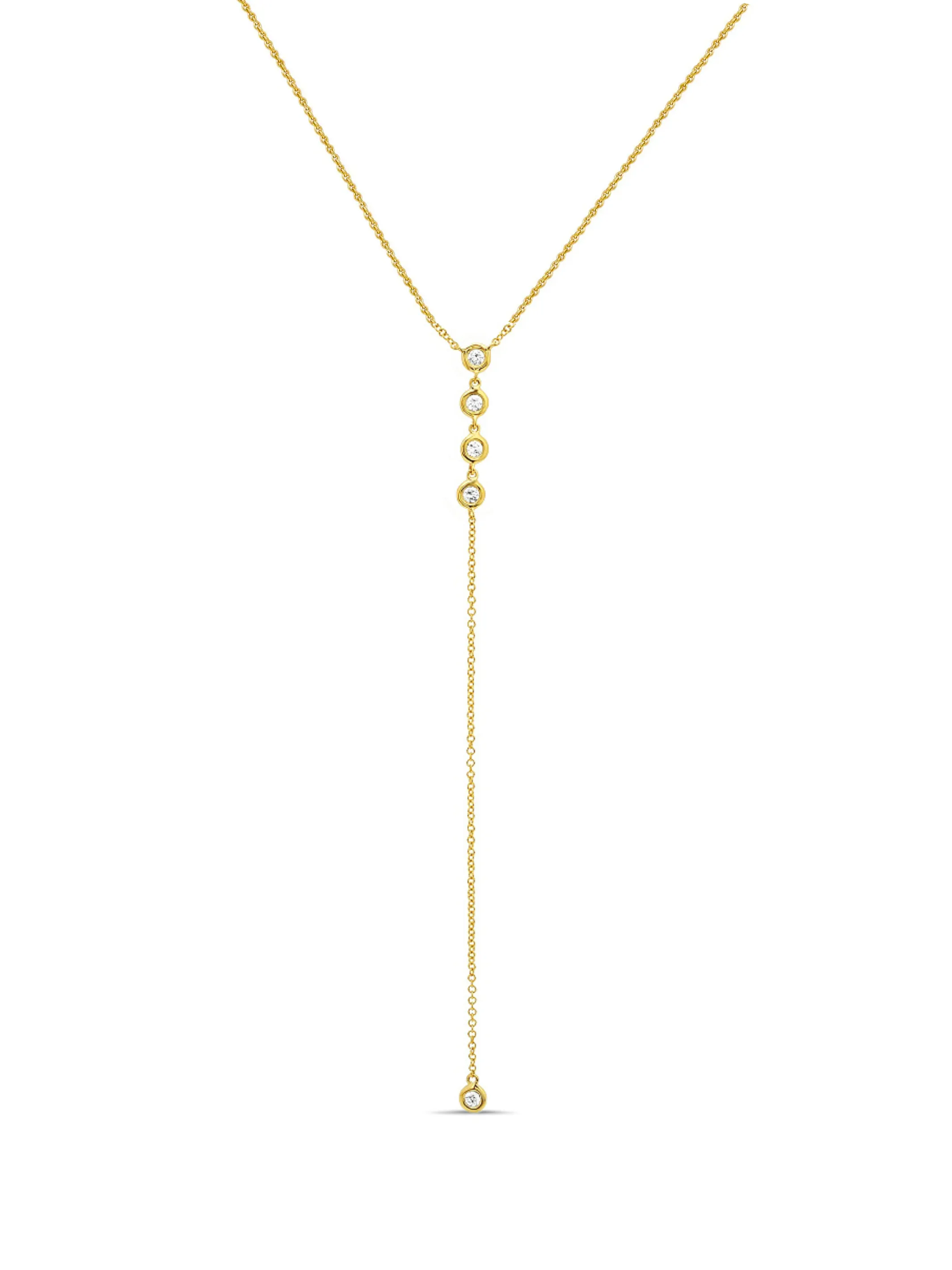 Bezel Diamond Lariat Necklace 14K sold by LeMel