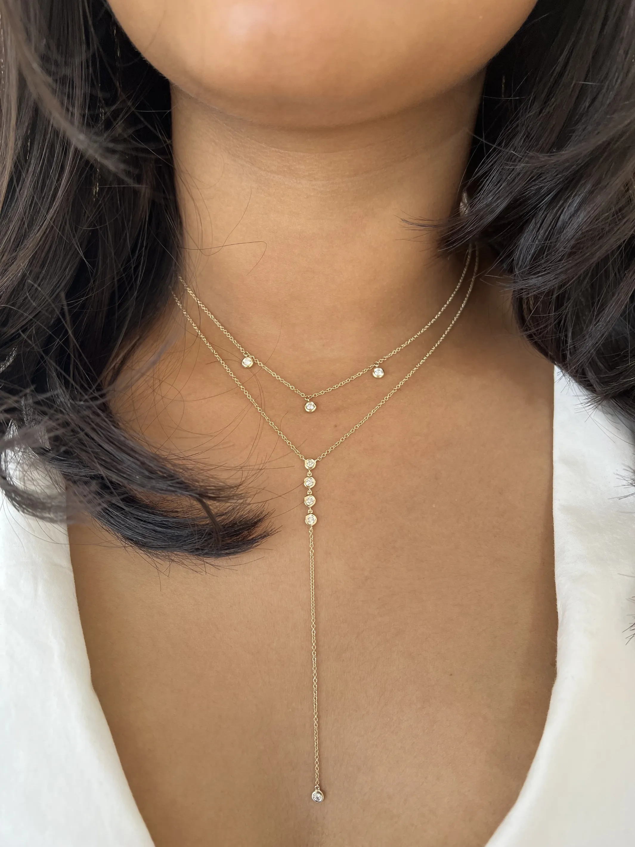 Bezel Diamond Lariat Necklace 14K sold by LeMel product image thumbnail 2