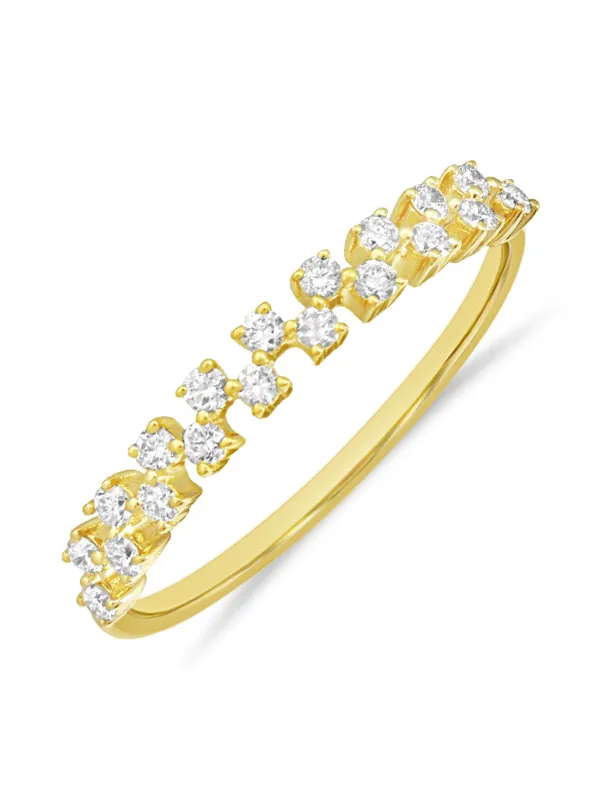 Checkered Diamond Ring 14K made by LeMel