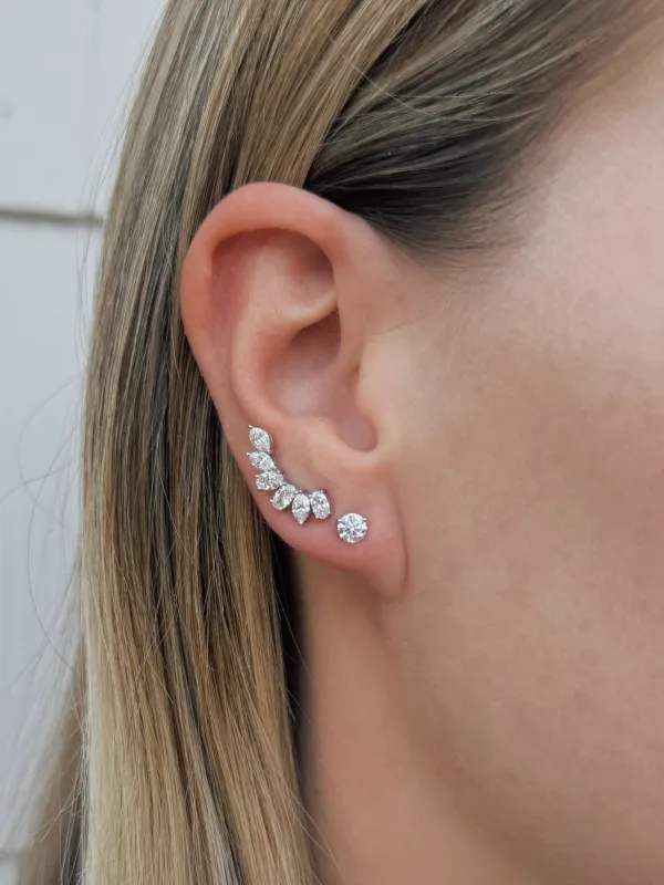 Juliette Diamond Climber Stud Earrings 18K sold by LeMel