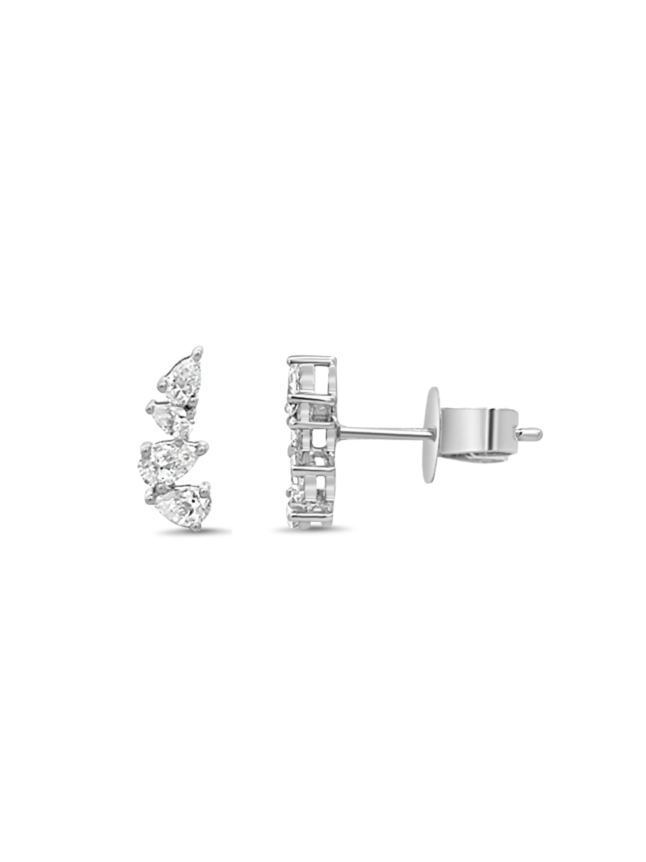 Petite Pear Climber Stud Earrings 18K sold by LeMel