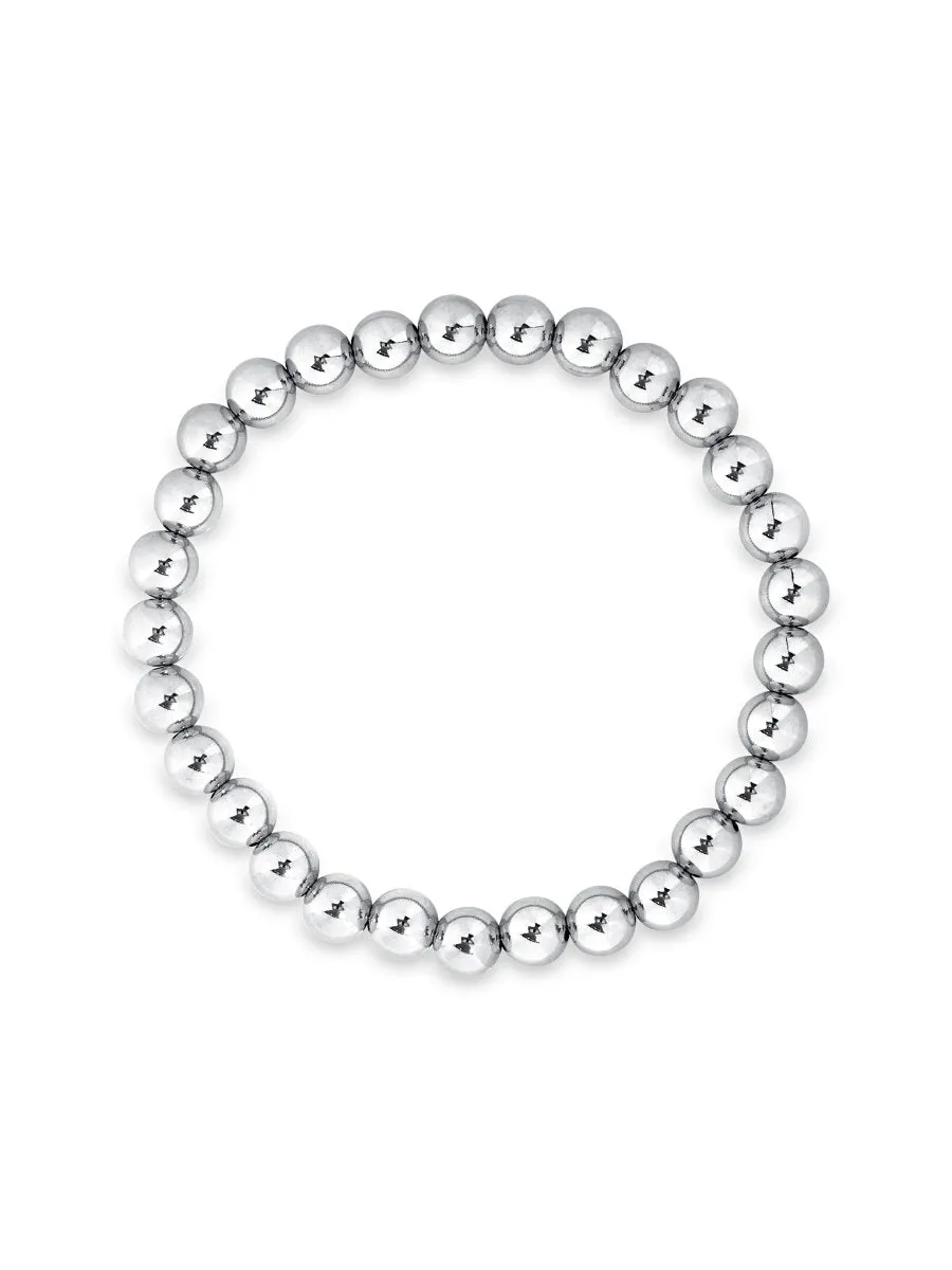 Silver Everyday Stretch Bracelet - 6mm sold by LeMel