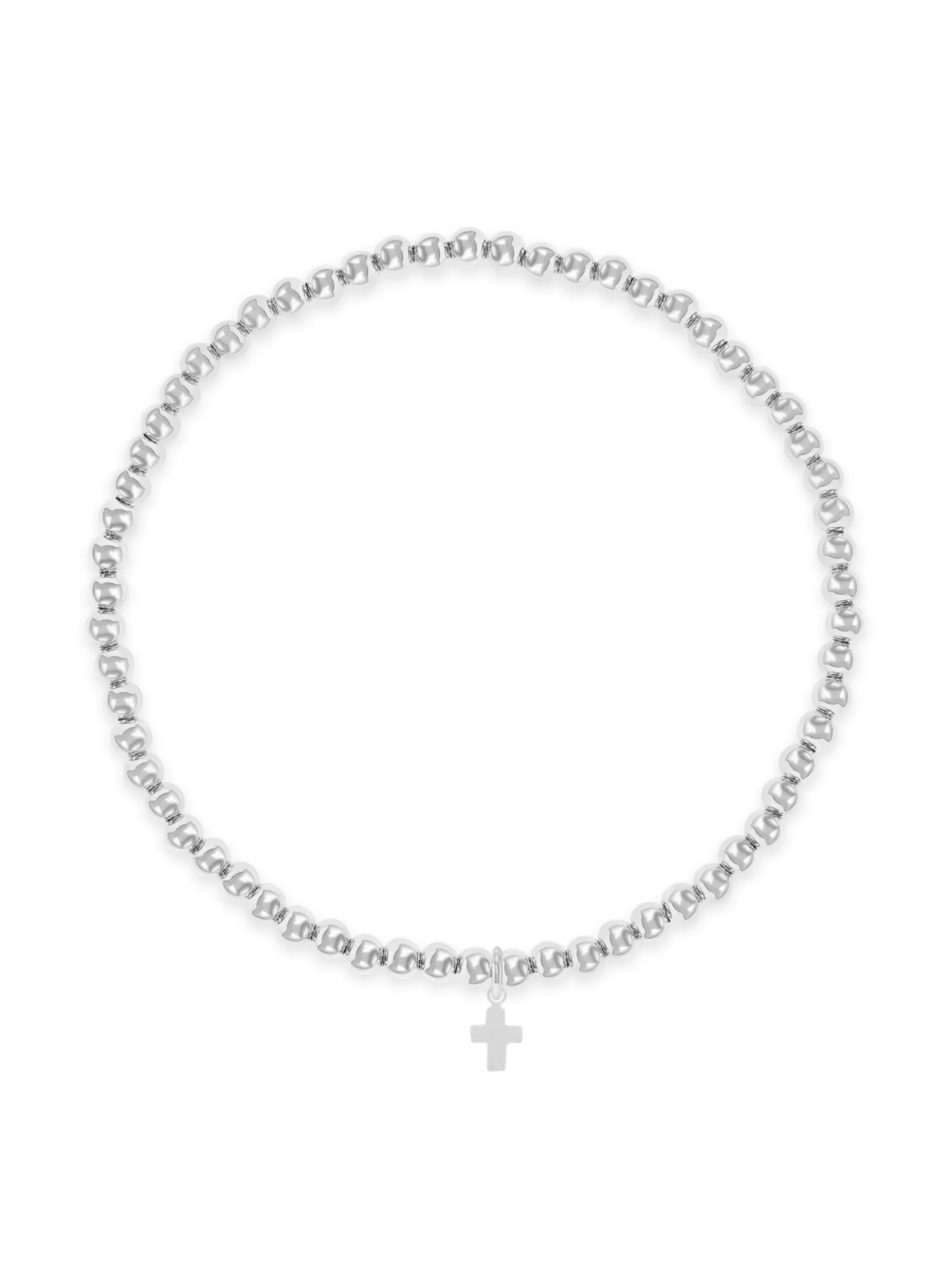 Silver Everyday Stretch Bracelet with Cross Charm sold by LeMel