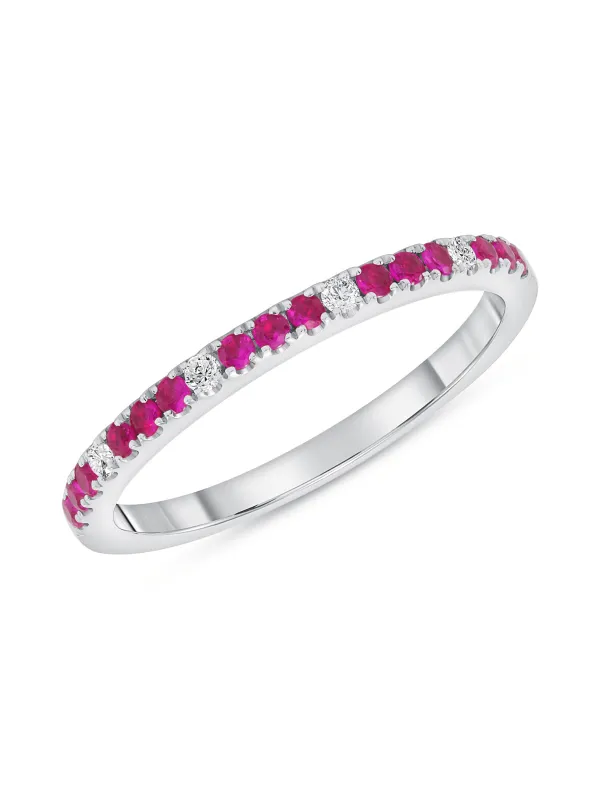 Prism Ruby Ring 14K - White Gold sold by LeMel