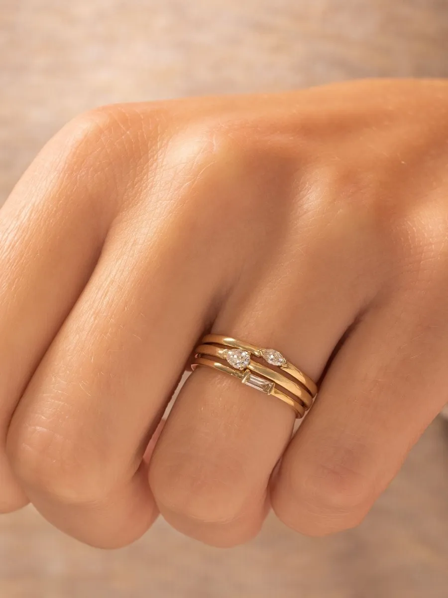 Bitsy Baguette Stack Ring 14K sold by LeMel product image thumbnail 3