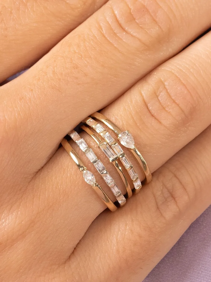 Bitsy Baguette Stack Ring 14K sold by LeMel product image thumbnail 4