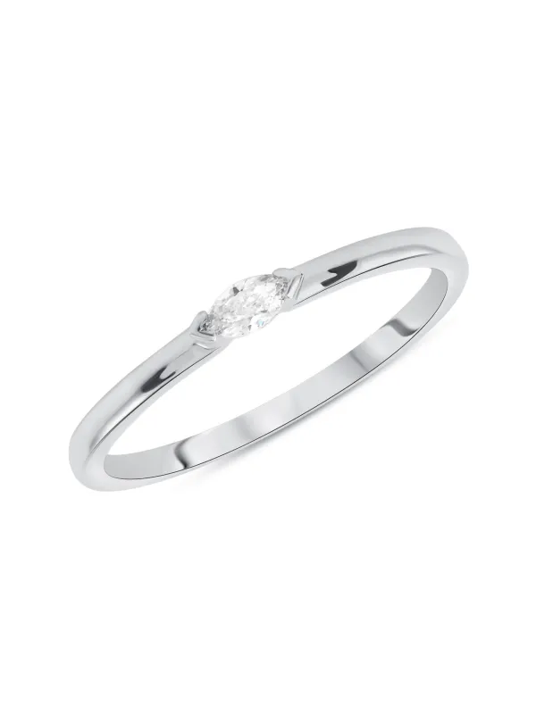 Bitsy Marquise Stack Ring 14K - White Gold sold by LeMel