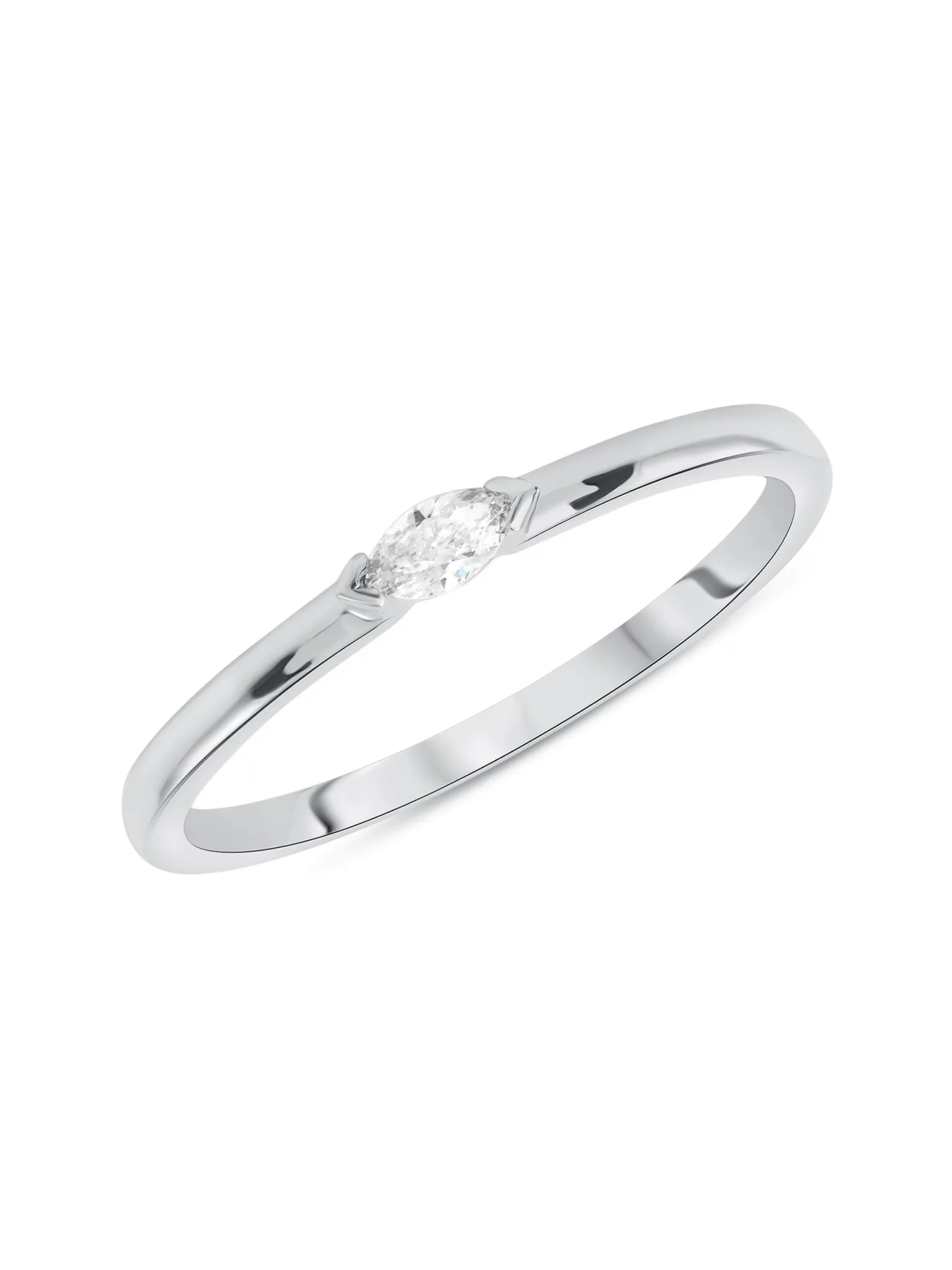 Bitsy Marquise Stack Ring 14K - White Gold sold by LeMel