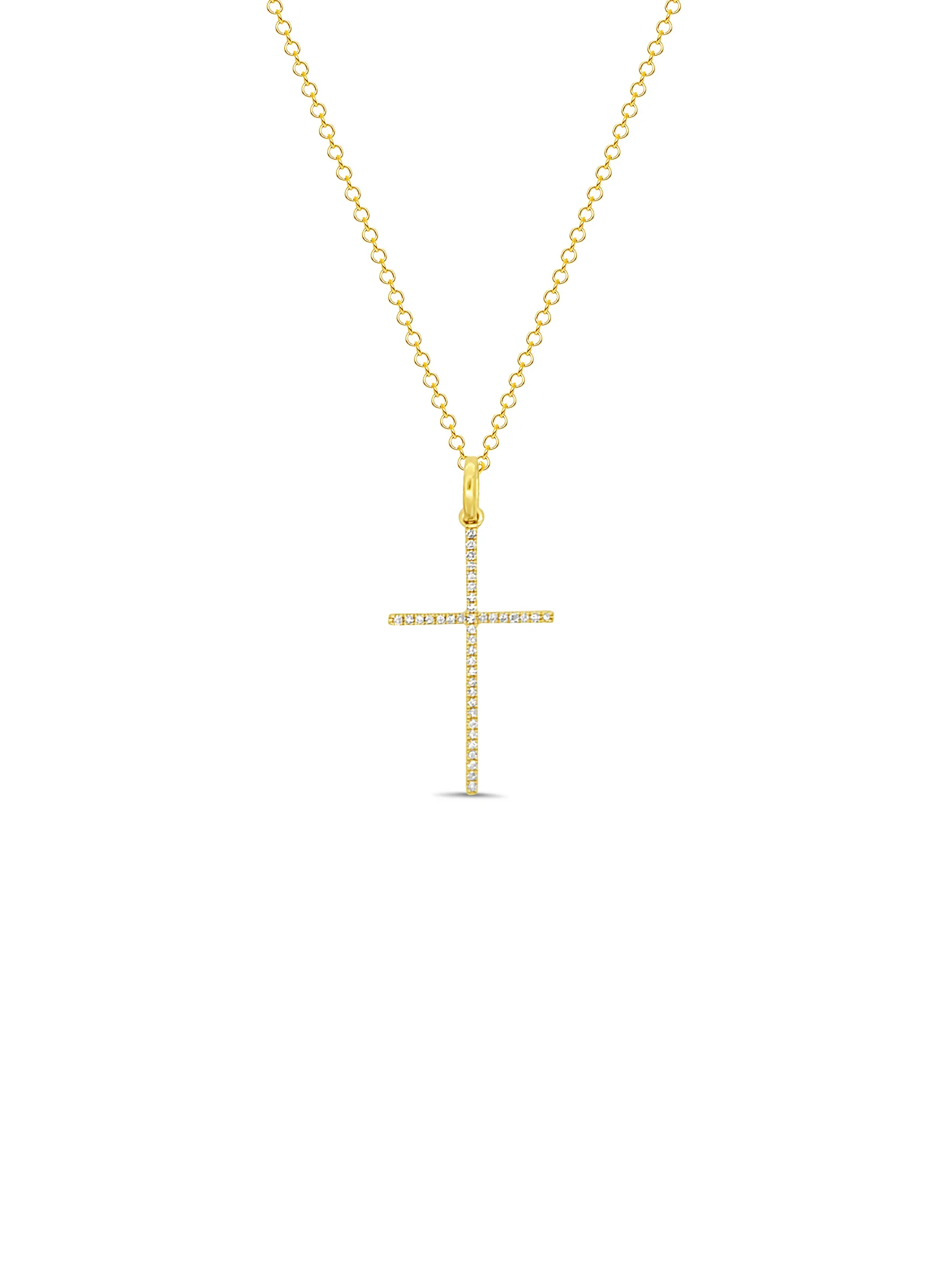 Faithful Diamond Cross Pendant Necklace 18K sold by LeMel product image thumbnail 2