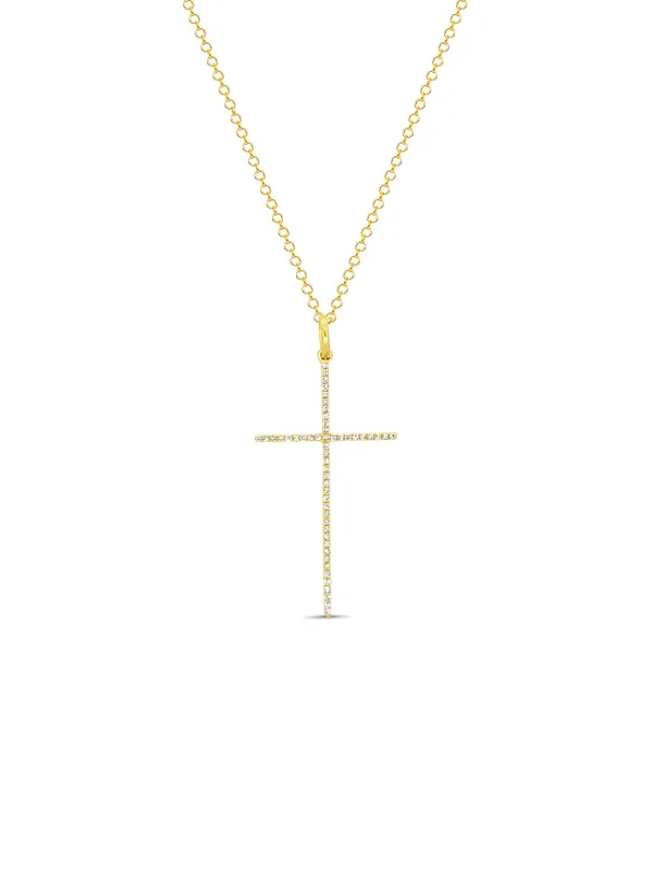 Faithful Diamond Cross Pendant Necklace 18K sold by LeMel