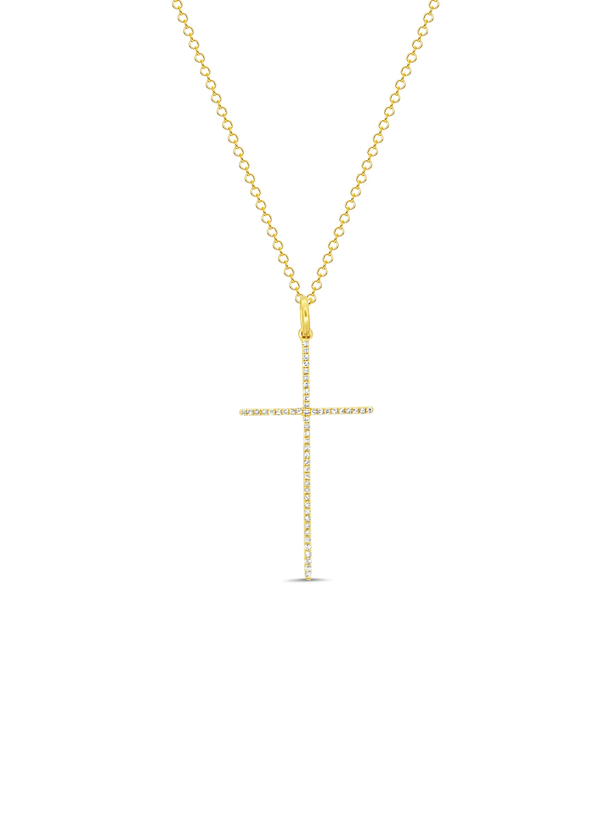 Faithful Diamond Cross Pendant Necklace 18K sold by LeMel