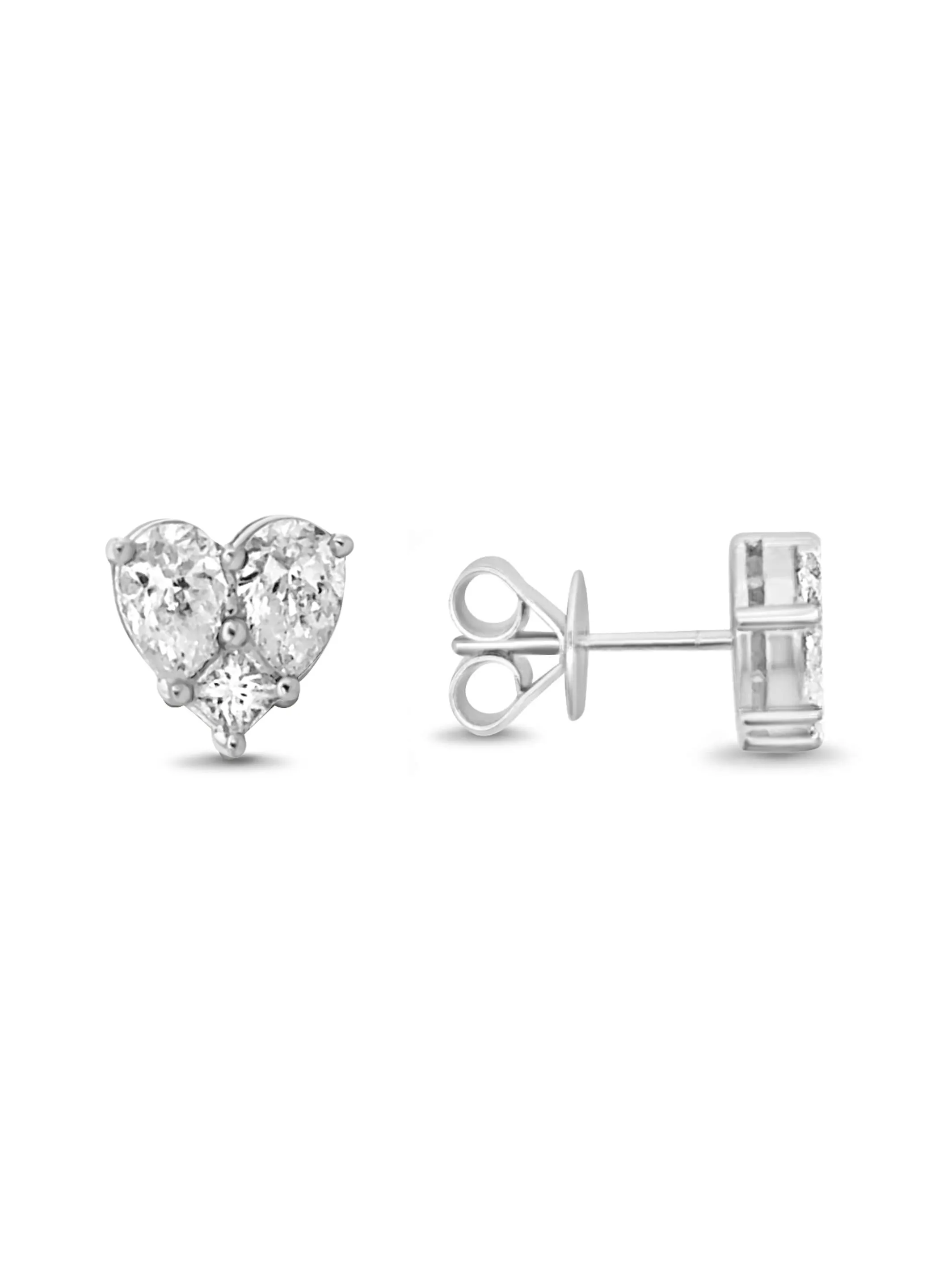 Mel Illusion Heart Stud Earrings 14K sold by LeMel