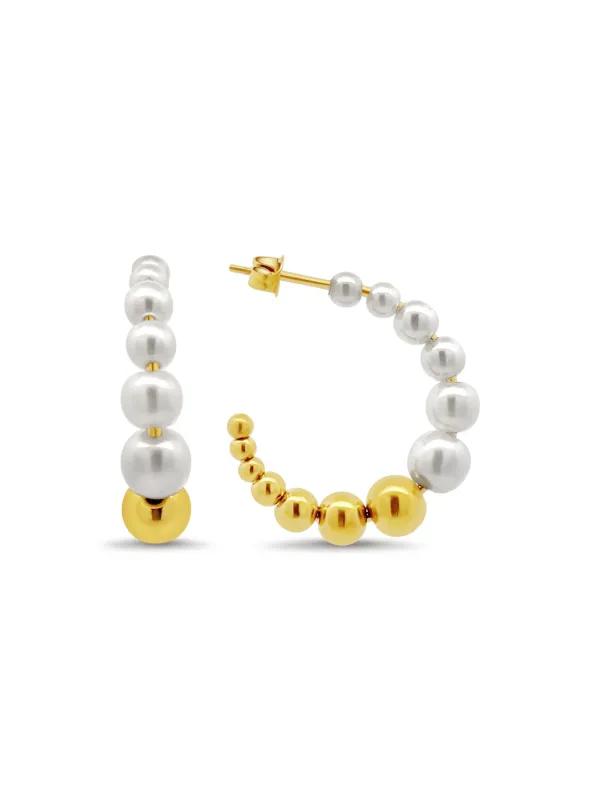 FREE Sydney Pearl Hoop Earrings sold by LeMel