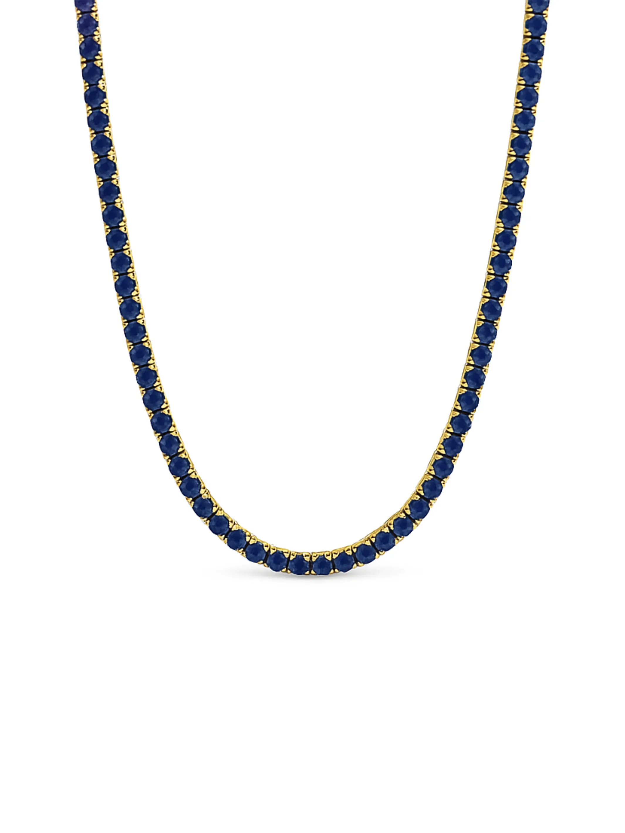 Blue Sapphire CZ Tennis Necklace sold by LeMel
