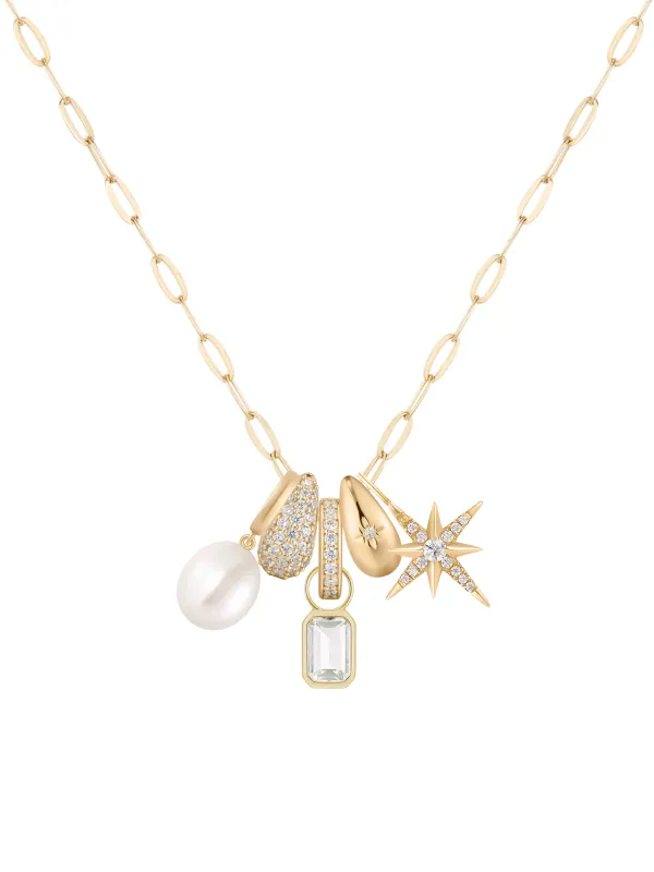 Lucy Triple Charm Necklace sold by LeMel