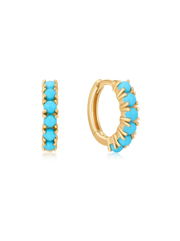 Turquoise Huggie Earrings sold by LeMel