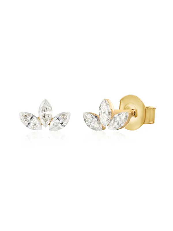 Lotus Lab Diamond Stud Earrings 14K sold by LeMel