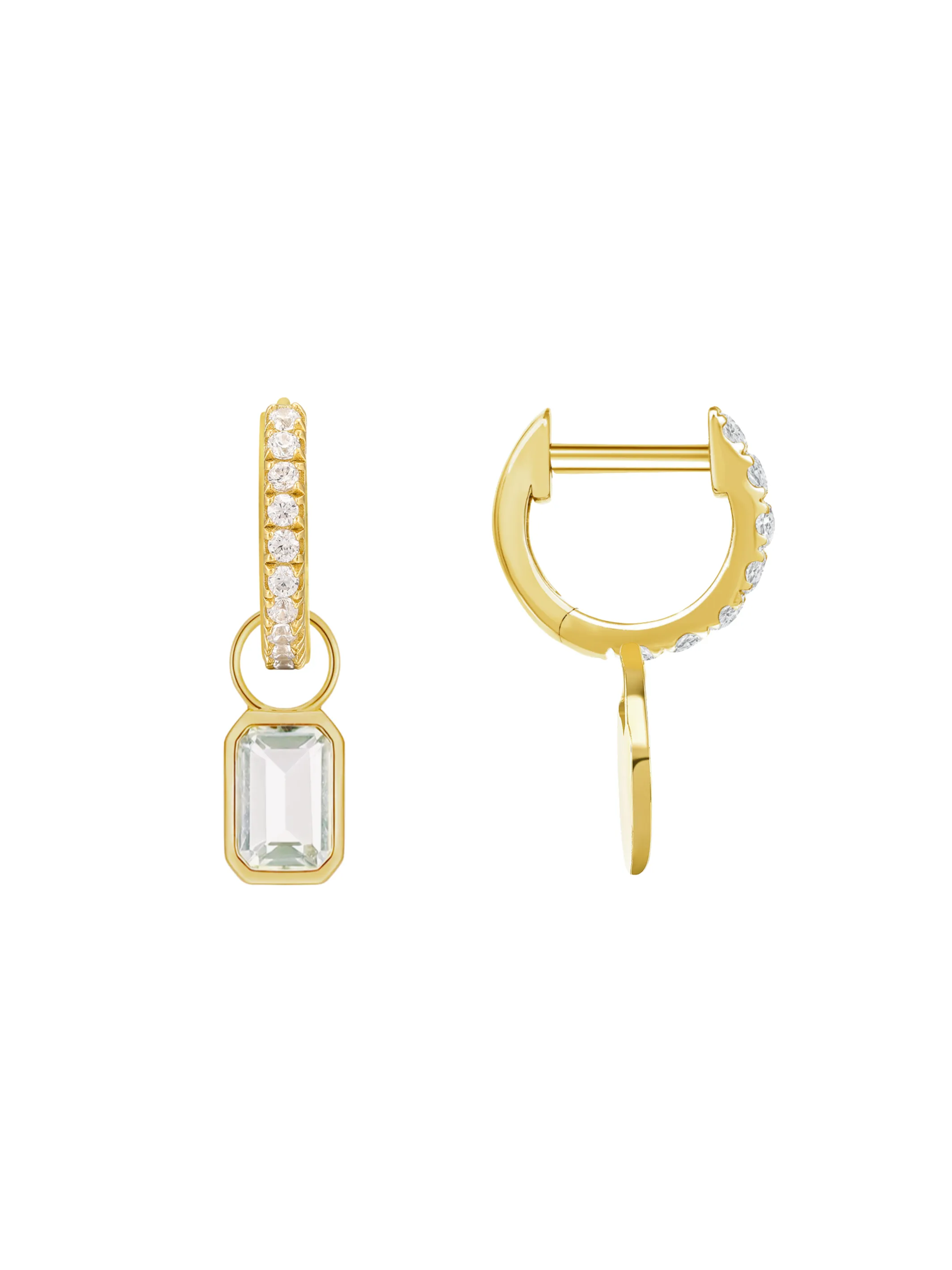 Lucy Bezel Charm Huggie Earrings sold by LeMel