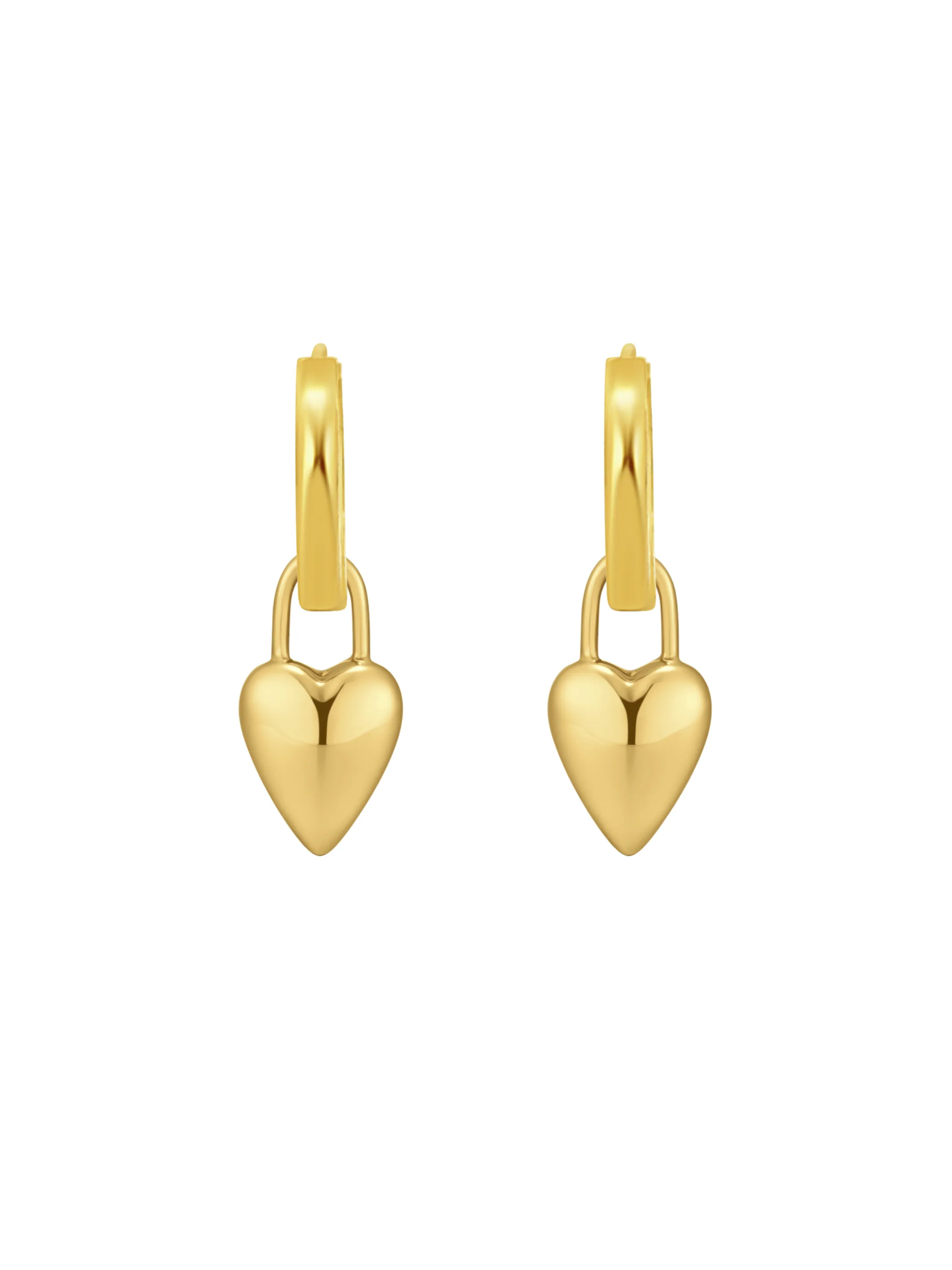 Lucy Heart Charm Huggie Earrings sold by LeMel