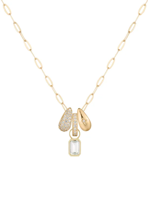 Lucy Bezel Charm Necklace sold by LeMel