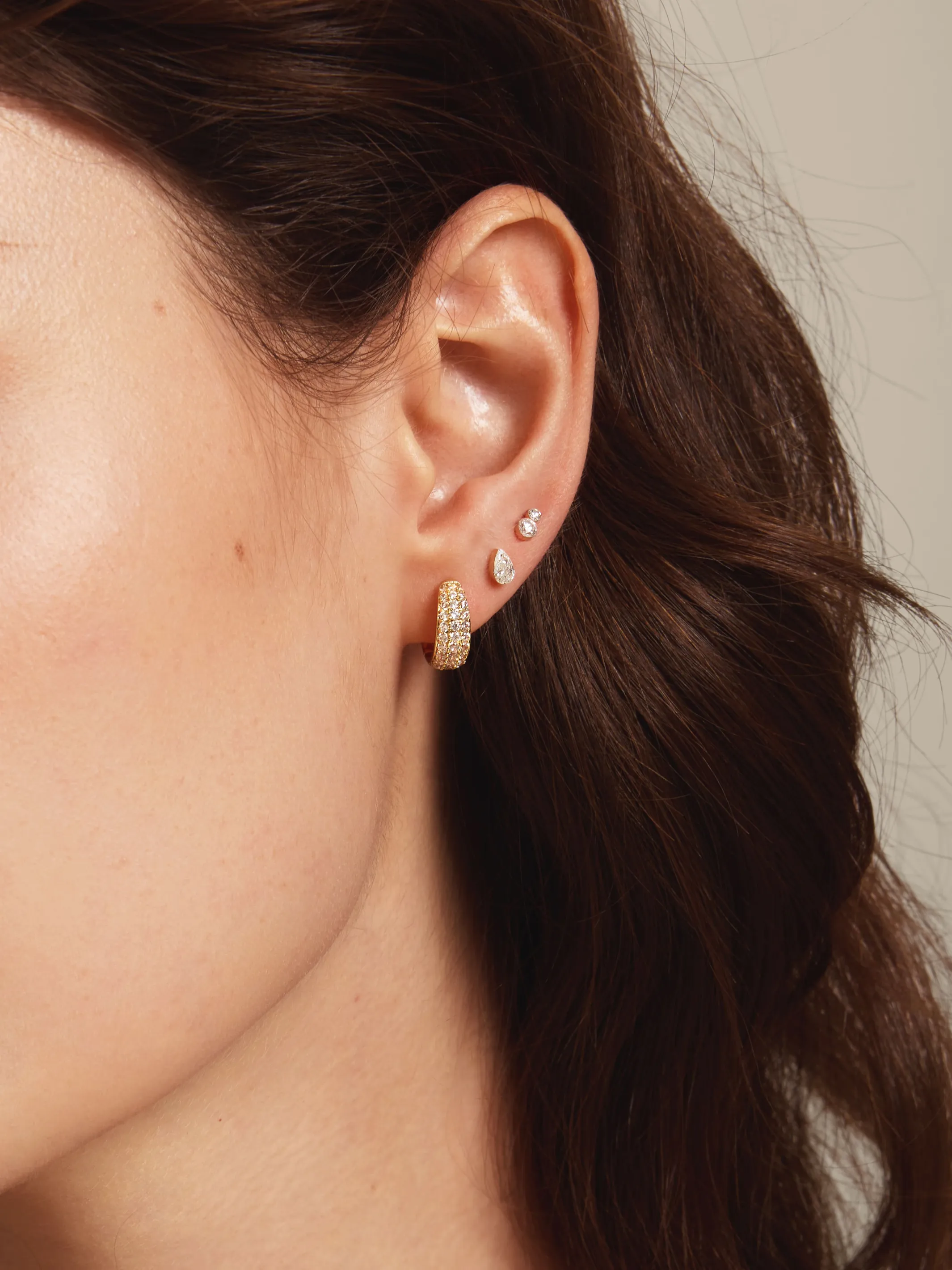 Brooklyn CZ Huggie Earrings sold by LeMel product image thumbnail 5