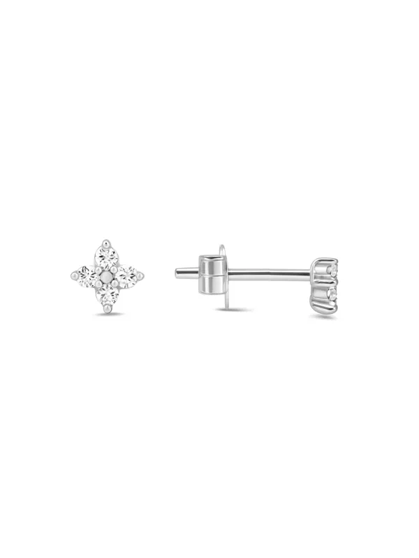 Gigi Flower Stud Earrings 14K made by LeMel