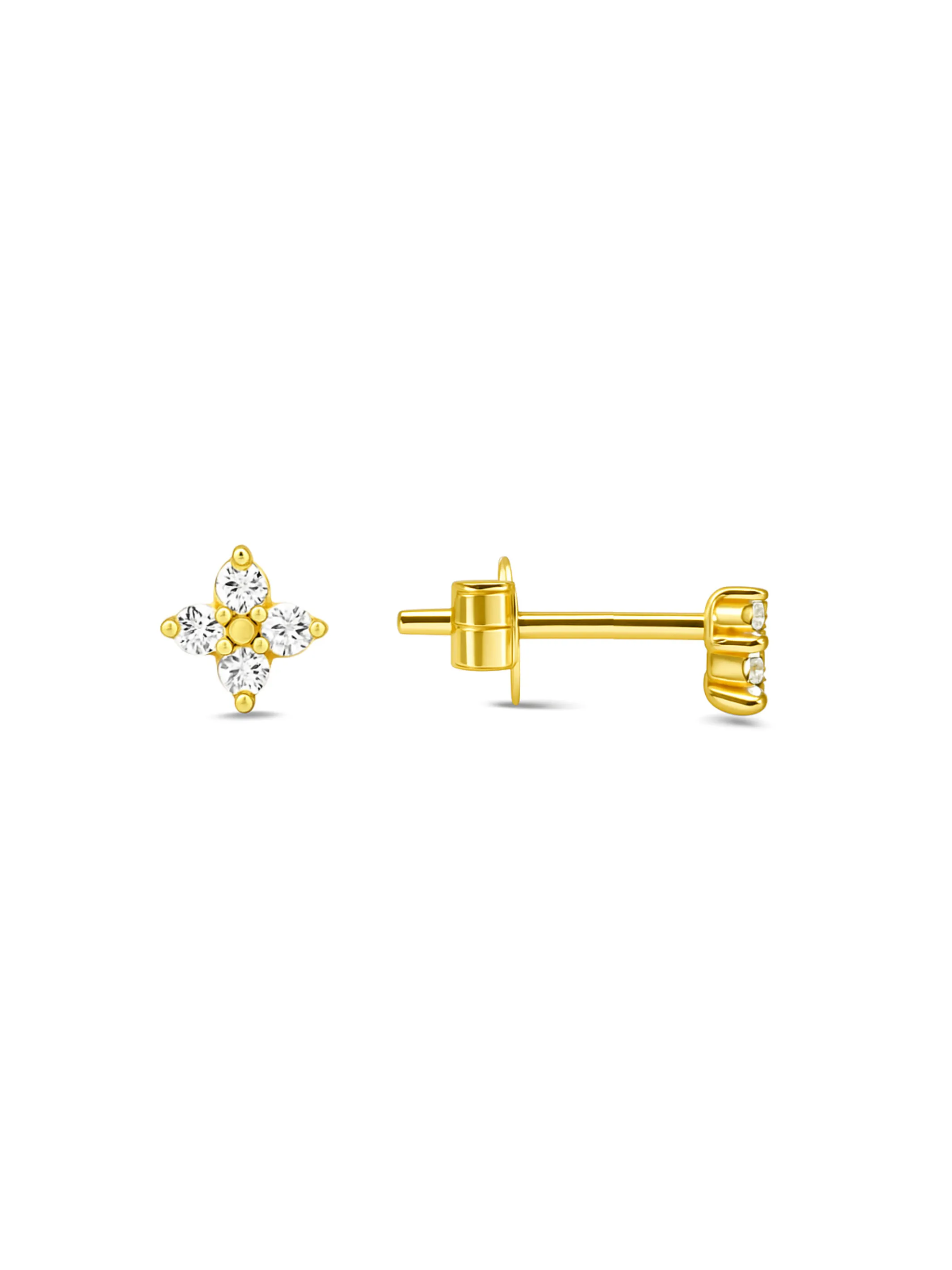Gigi Flower Stud Earrings 14K sold by LeMel product image thumbnail 3