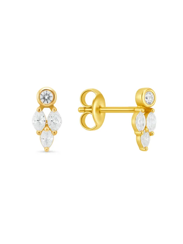 Nora Heart Drop Diamond Stud Earrings 14K sold by LeMel