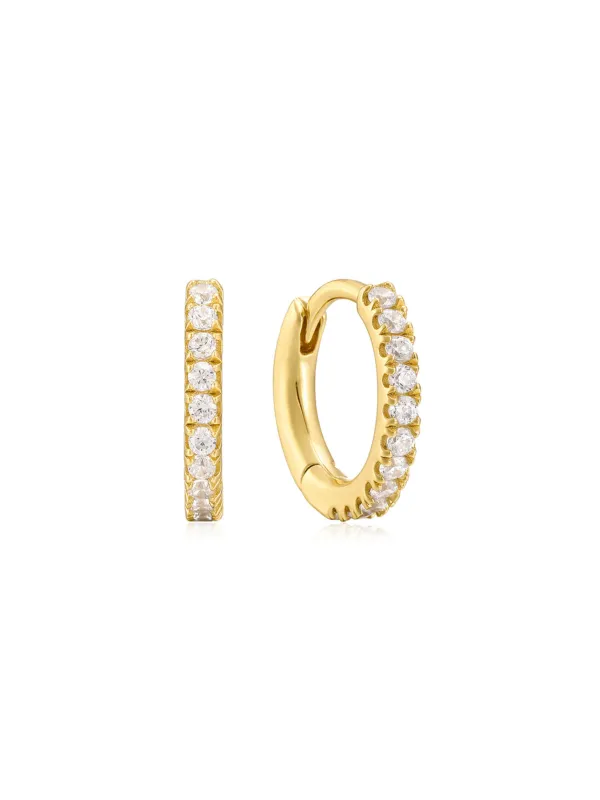Classic CZ Huggie Earrings sold by LeMel