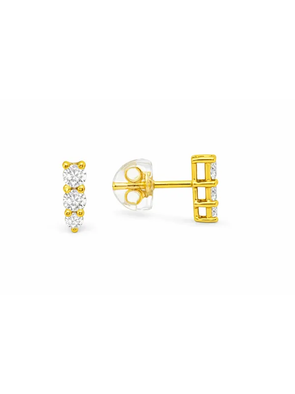 Graduated Diamond Stud Earrings 14K sold by LeMel