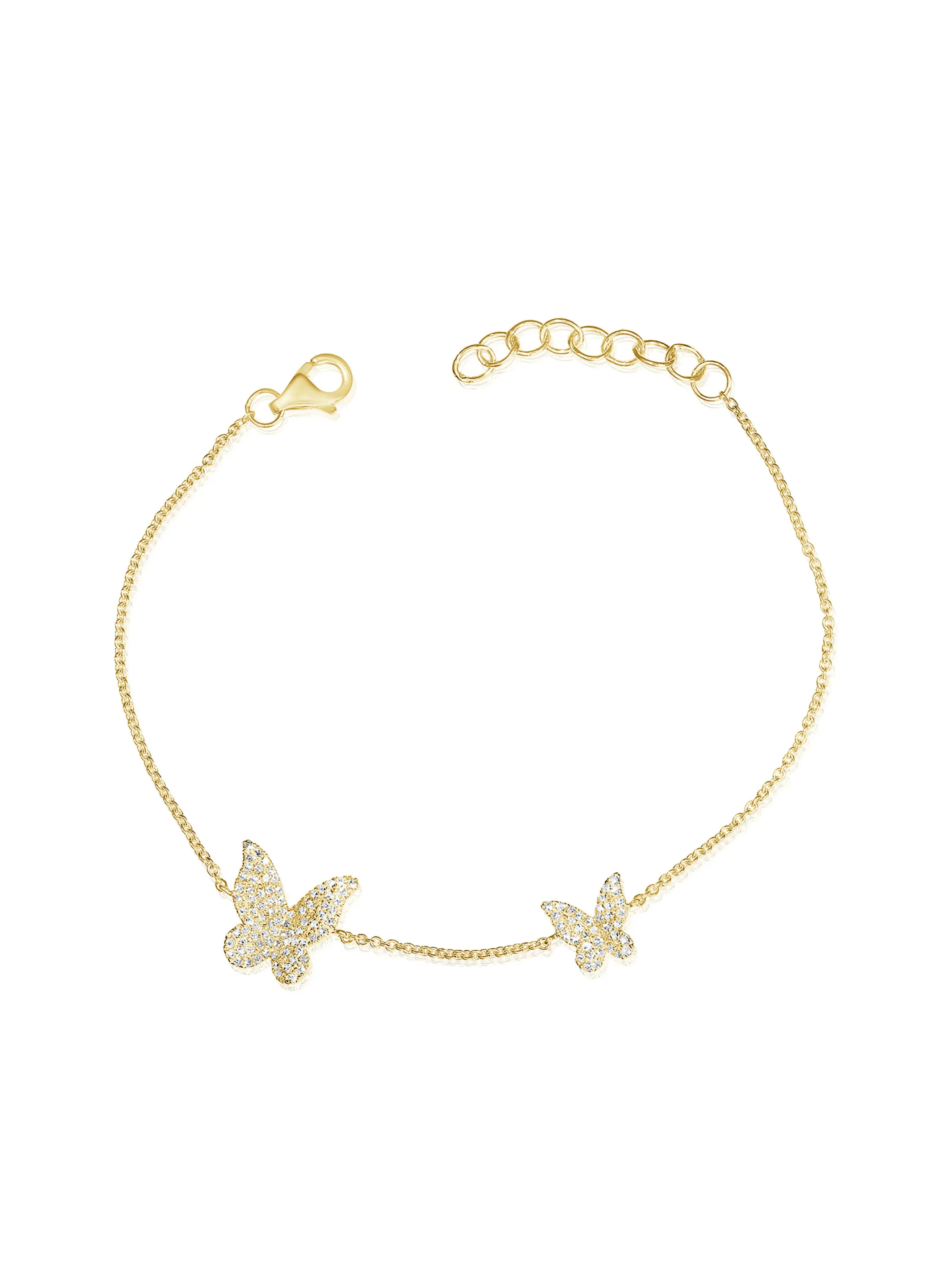 Twin Butterfly Diamond Bracelet 14K sold by LeMel