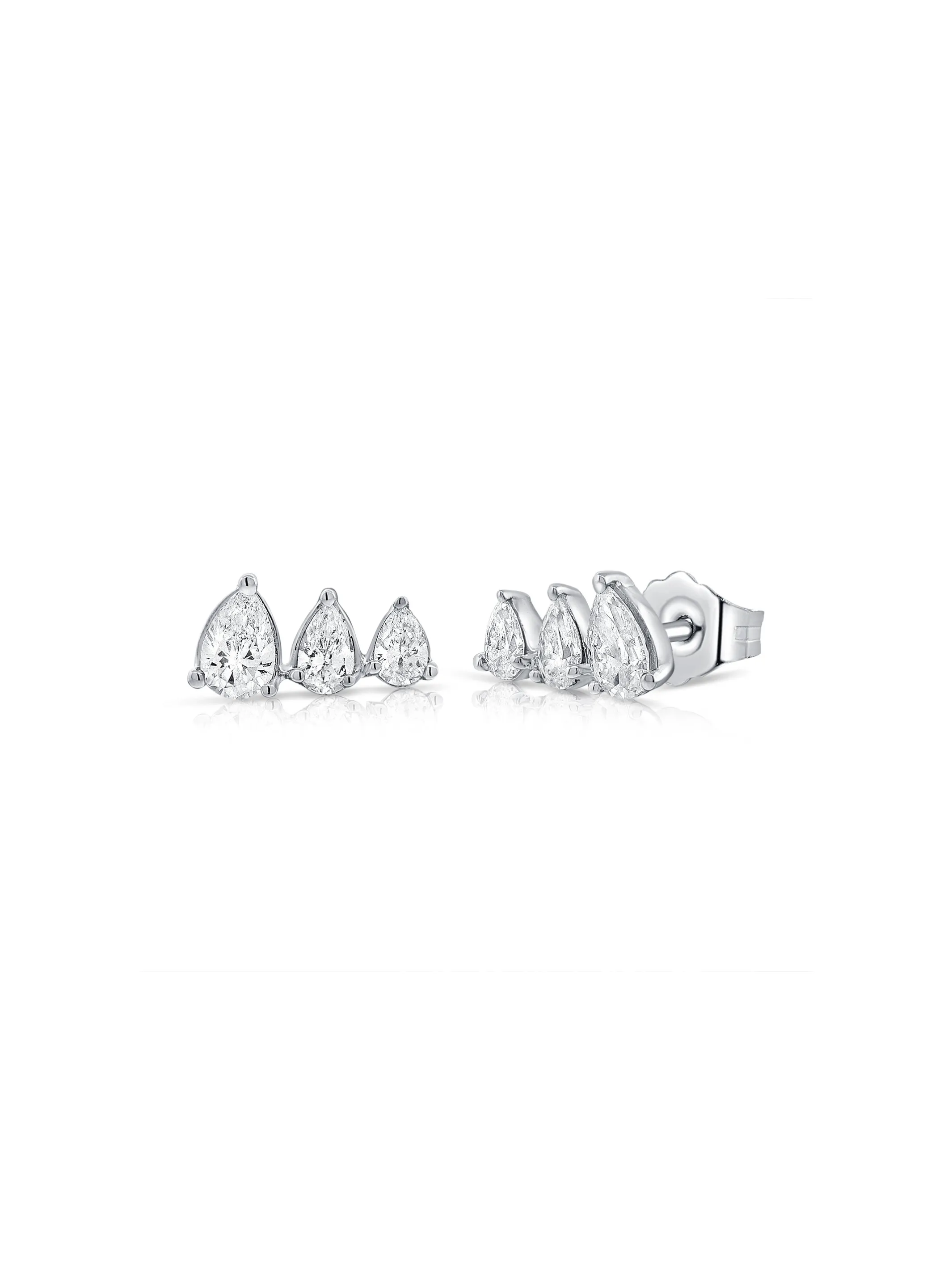 Triple Pear Stud Earrings 14K sold by LeMel product image thumbnail 2