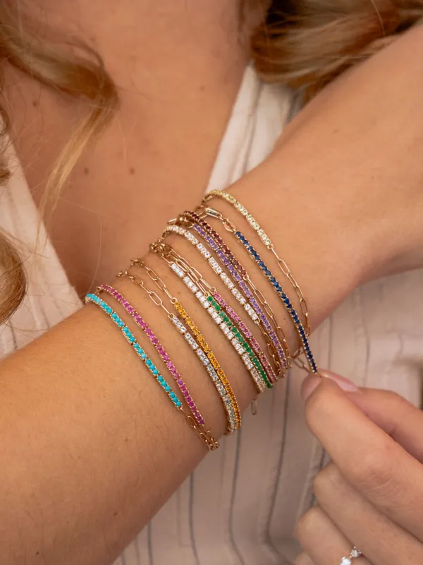 Birthstone Tennis Bracelet 14K sold by LeMel