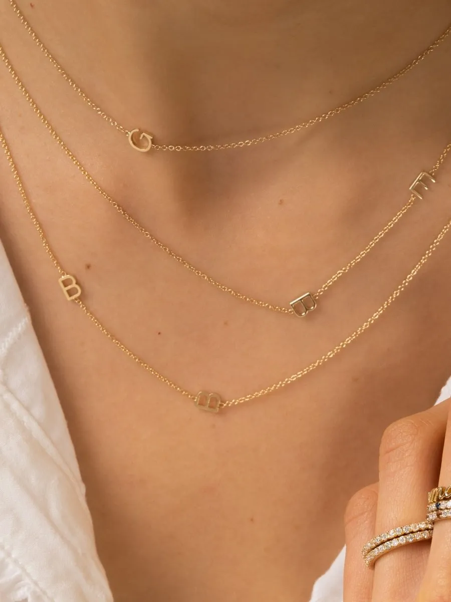 Custom Initial Necklace 14K sold by LeMel product image thumbnail 3