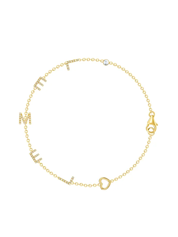 Custom Initial Bracelet 14K made by LeMel
