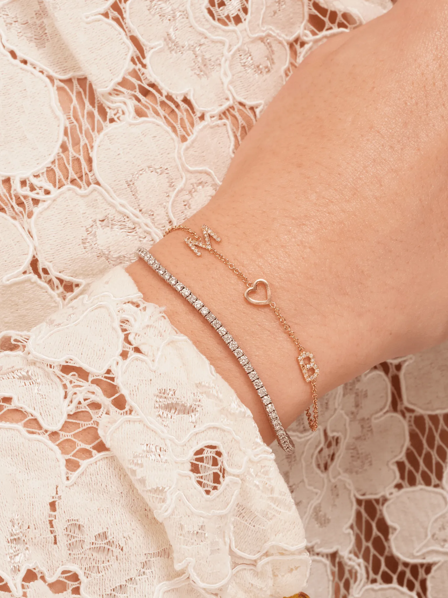 Custom Initial Bracelet 14K sold by LeMel product image thumbnail 3
