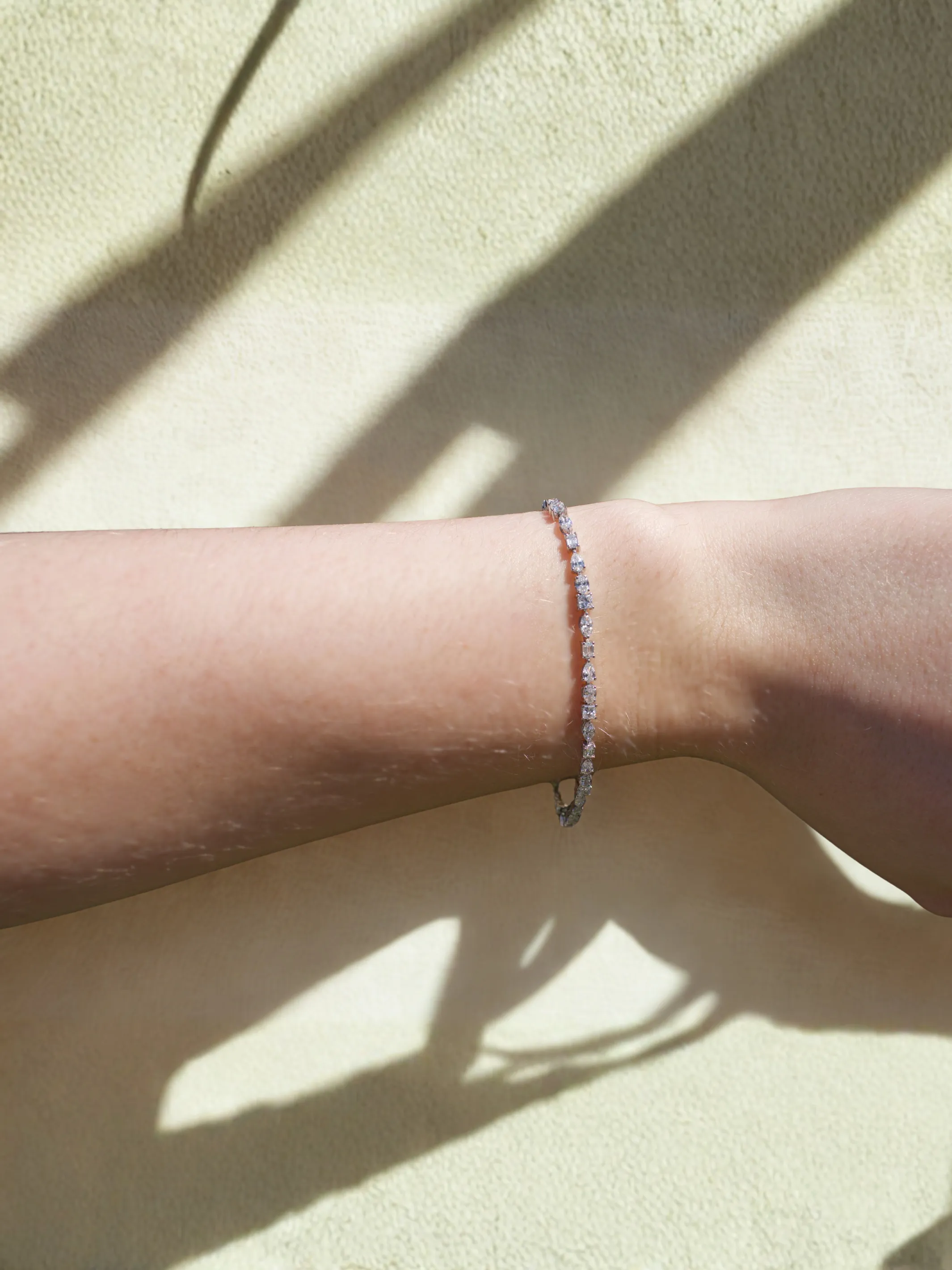 Dainty Mixed Shape Lab Diamond Tennis Bracelet 14K sold by LeMel product image thumbnail 2