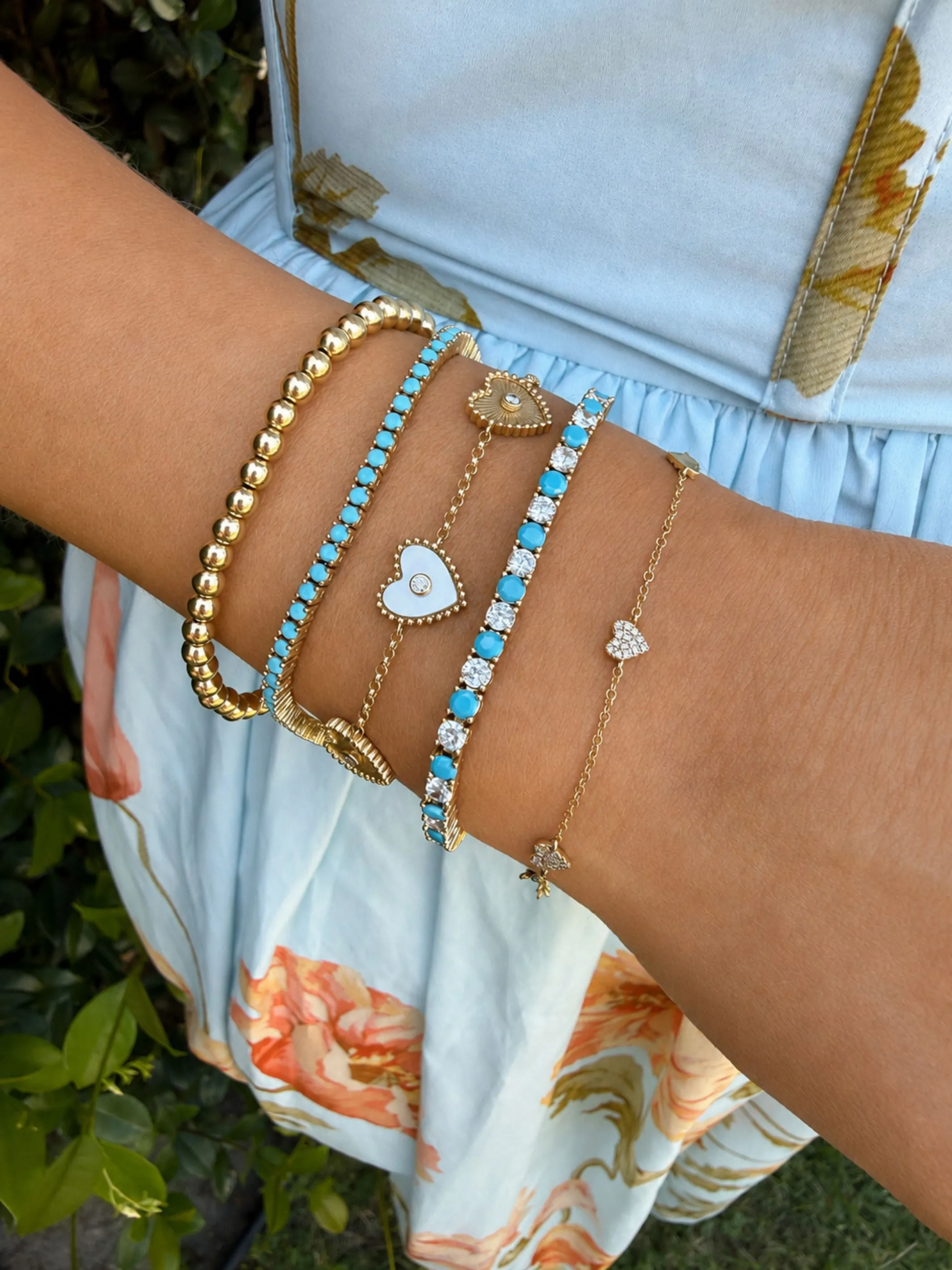 Dee Alternating Turquoise and CZ Tennis Bracelet sold by LeMel product image thumbnail 2
