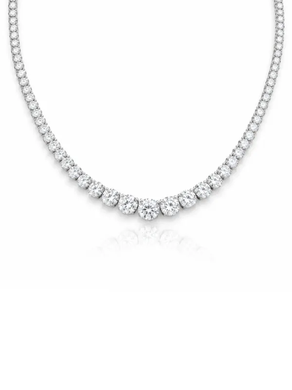 Lab Diamond Riviera Tennis Necklace 14K made by LeMel