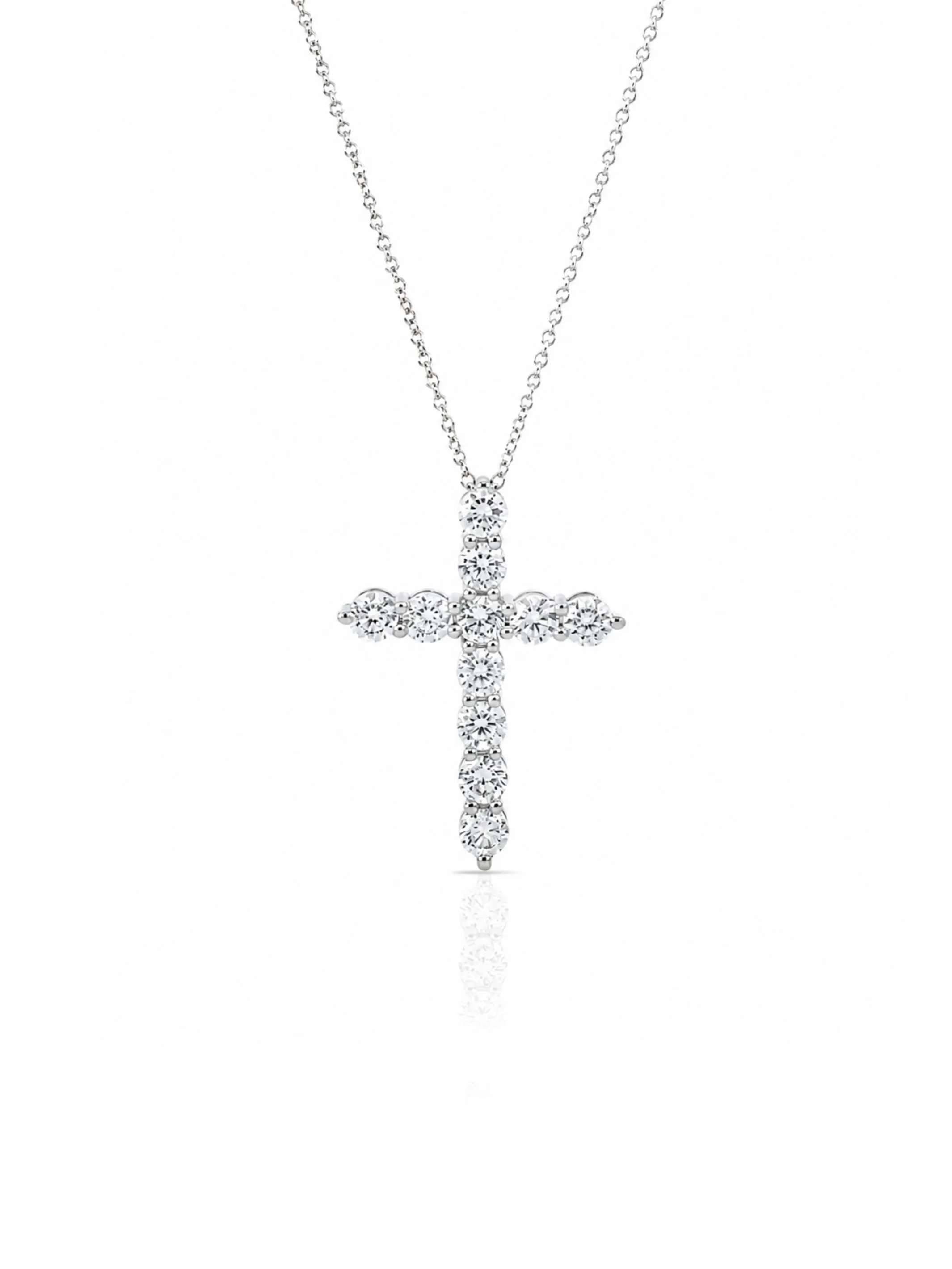 Lab Diamond Cross Necklace 14K sold by LeMel