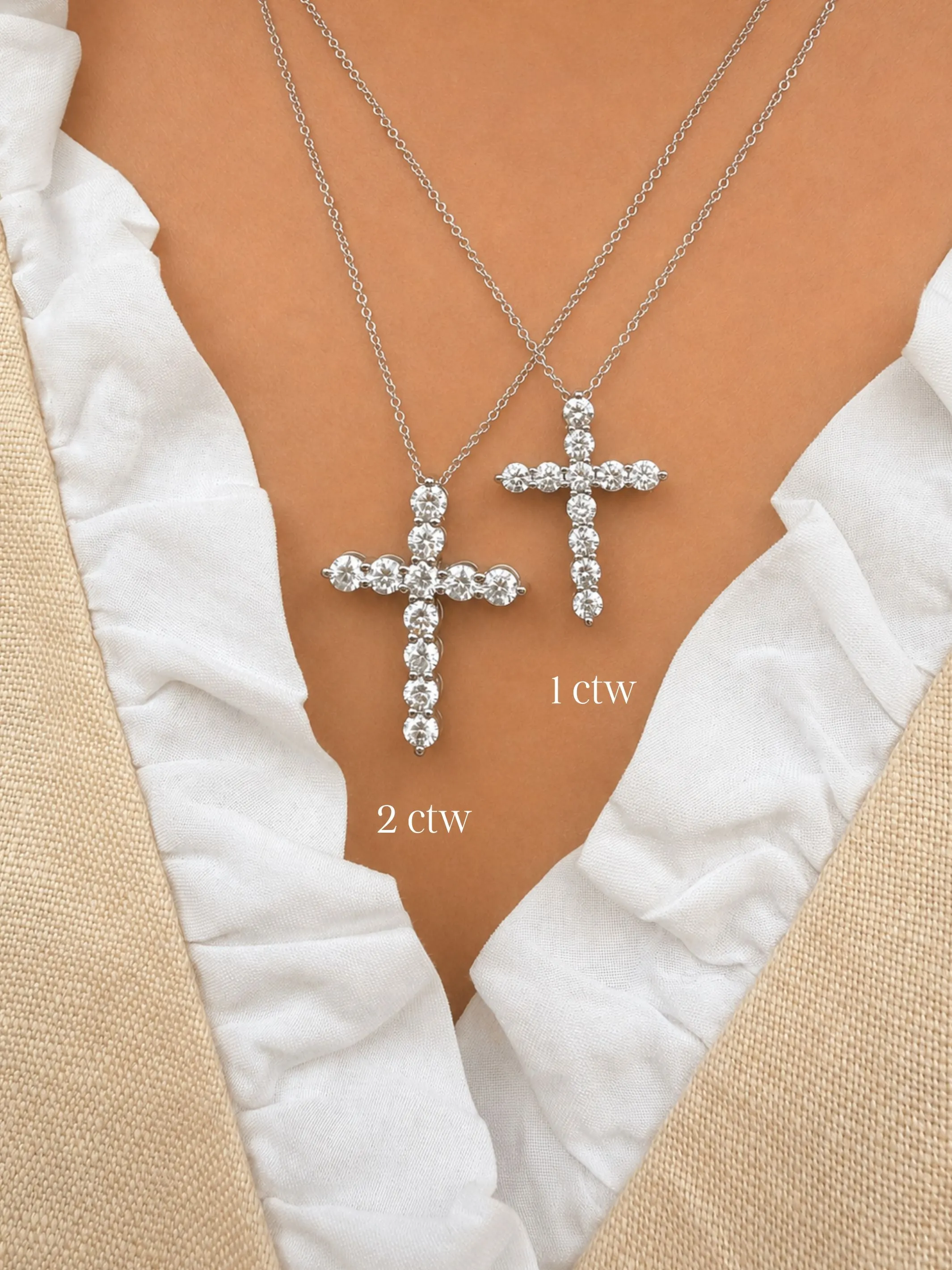 Lab Diamond Cross Necklace 14K sold by LeMel product image thumbnail 4