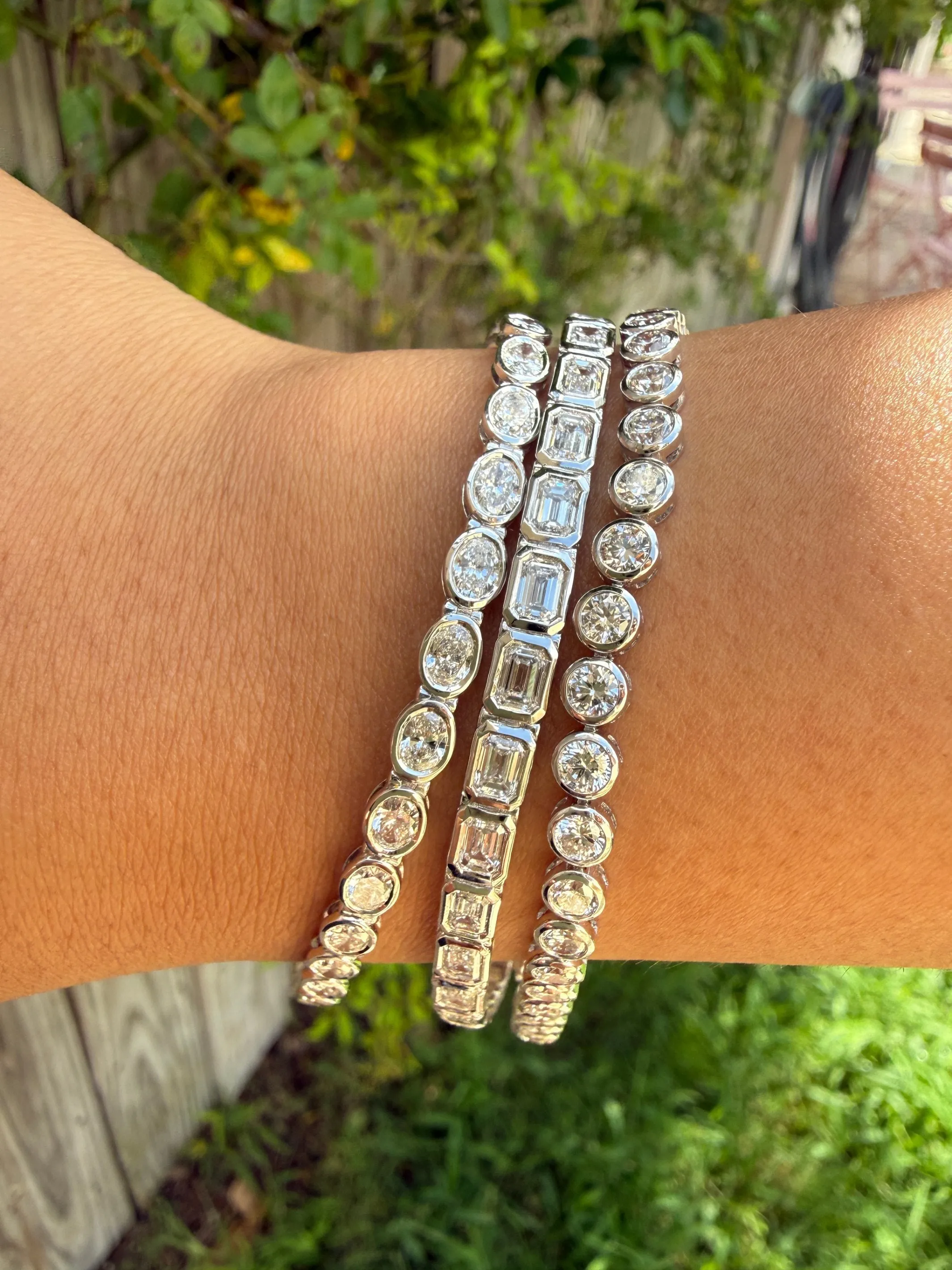 Lab Diamond Bezel Tennis Bracelet - Round 14K sold by LeMel product image thumbnail 3