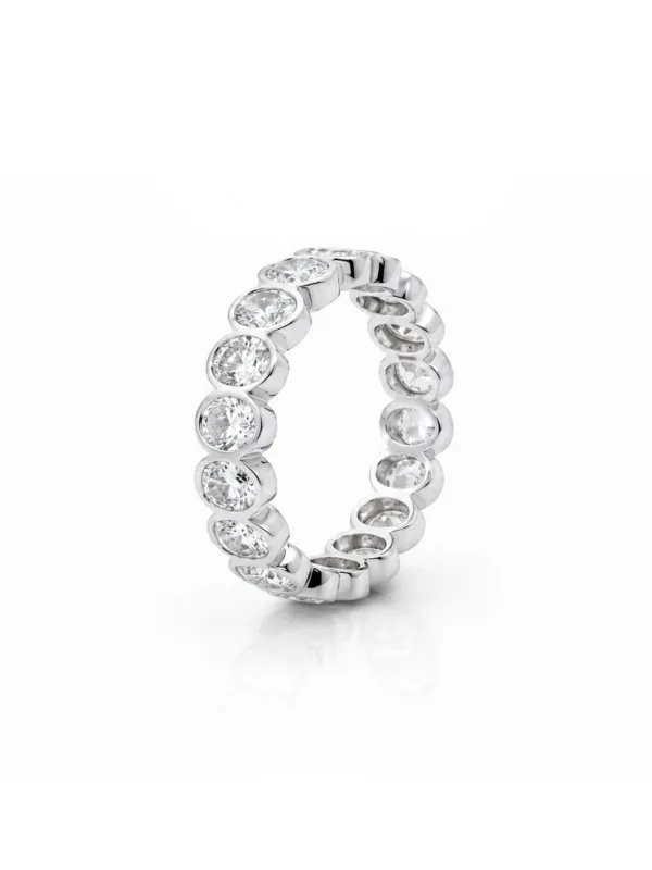Oval Lab Diamond Bezel Eternity Band 14K made by LeMel