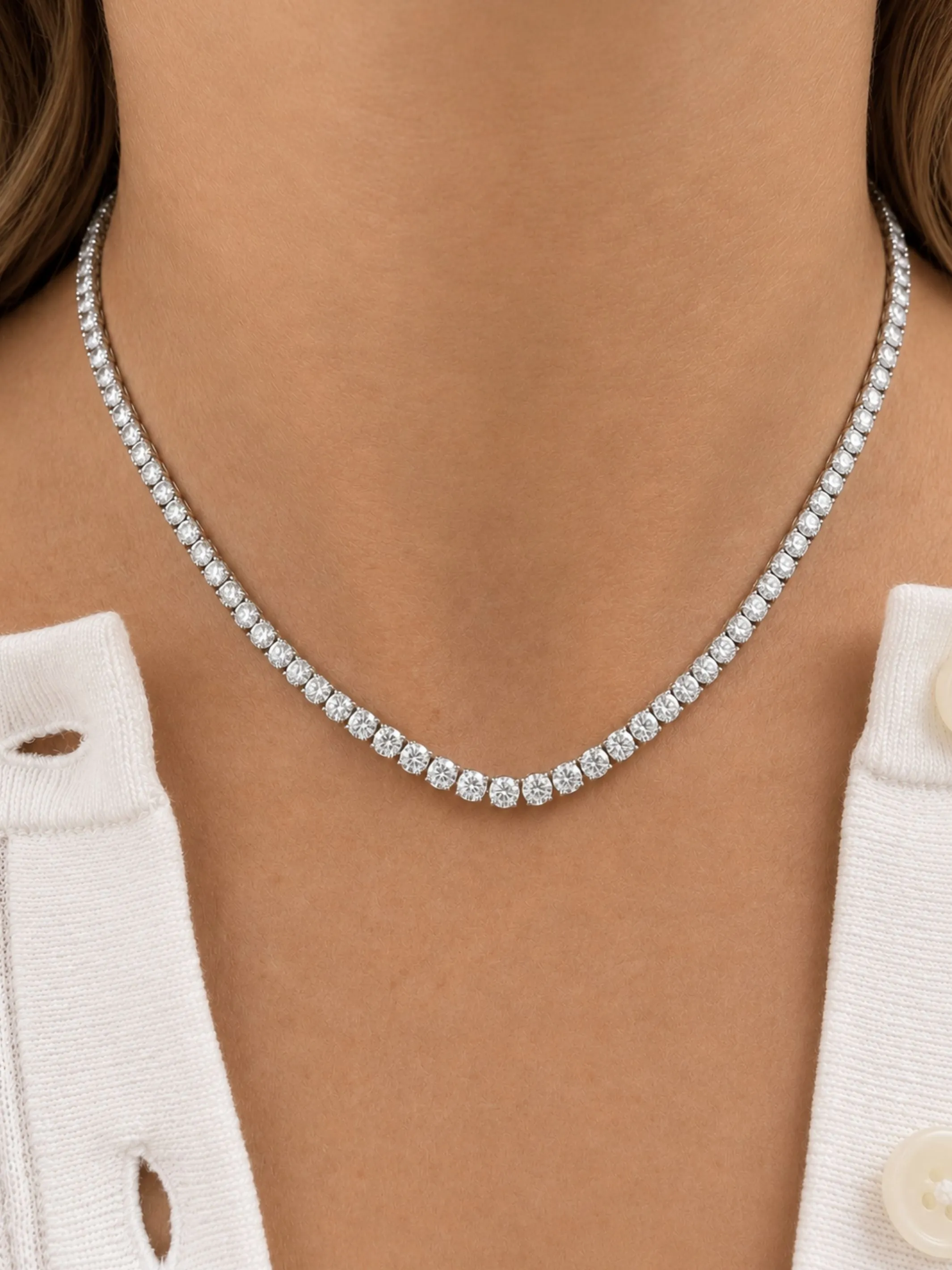 Lab Diamond Tennis Necklace 14K 20.13ctw sold by LeMel product image thumbnail 2
