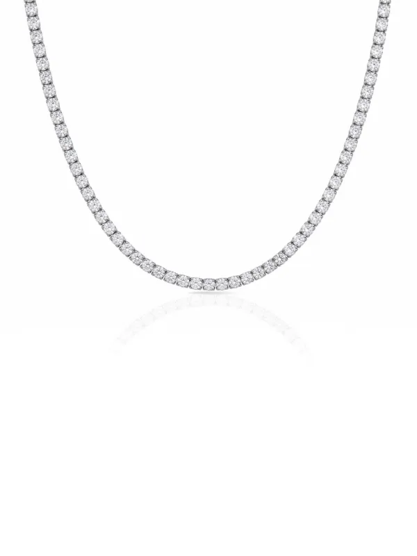 Lab Diamond Tennis Necklace 14K 20.13ctw made by LeMel