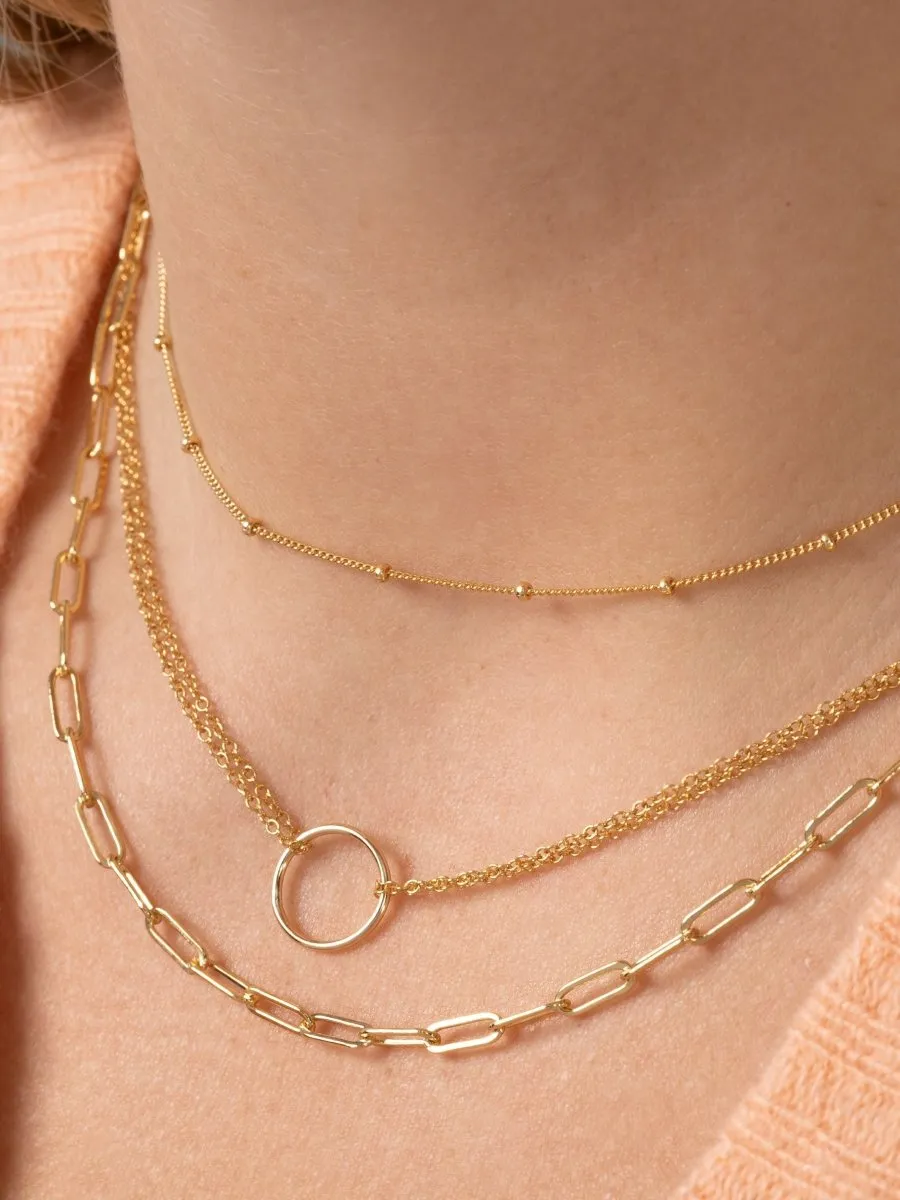 Circle + Paperclip Necklace Set sold by LeMel product image thumbnail 2