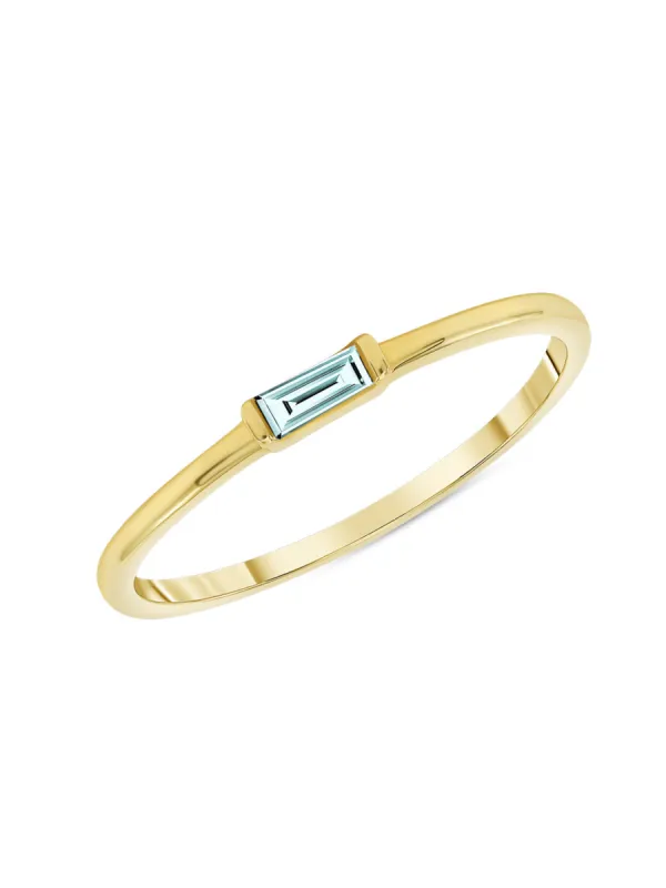 Bitsy Birthstone Ring - March Aquamarine 14K sold by LeMel