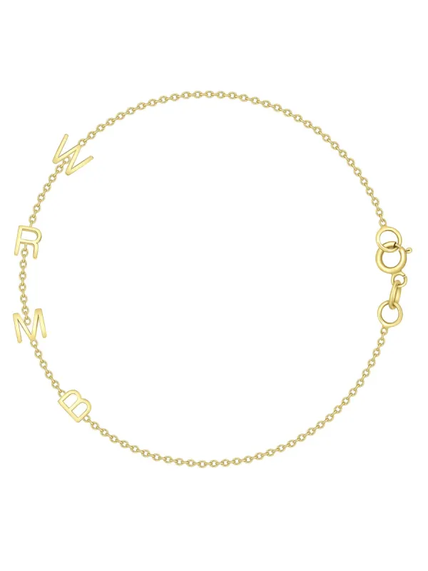The Initial Bracelet 14K - 4 Letters sold by LeMel