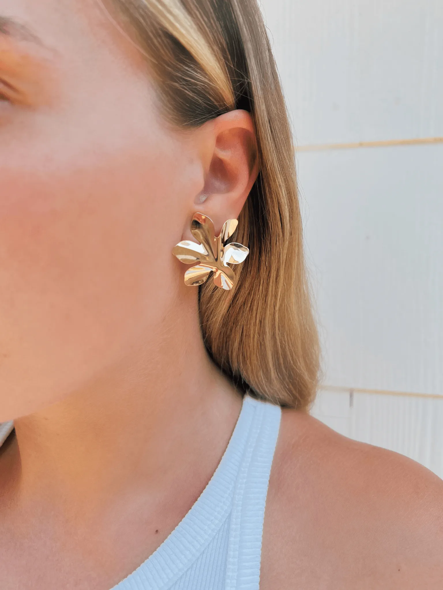 Paloma Flower Stud Earrings sold by LeMel product image thumbnail 2