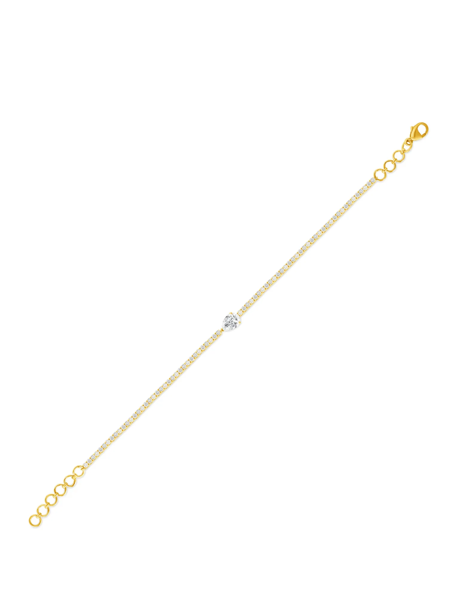 Pear Solitaire Diamond Tennis Bracelet 14K sold by LeMel product image thumbnail 3